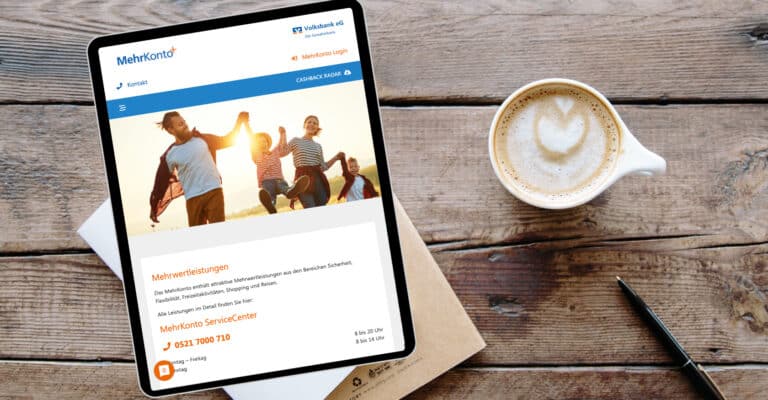 Caso de éxito: Relanzamiento del portal MehrKonto del Volksbank eG – Die Gestalterbank
